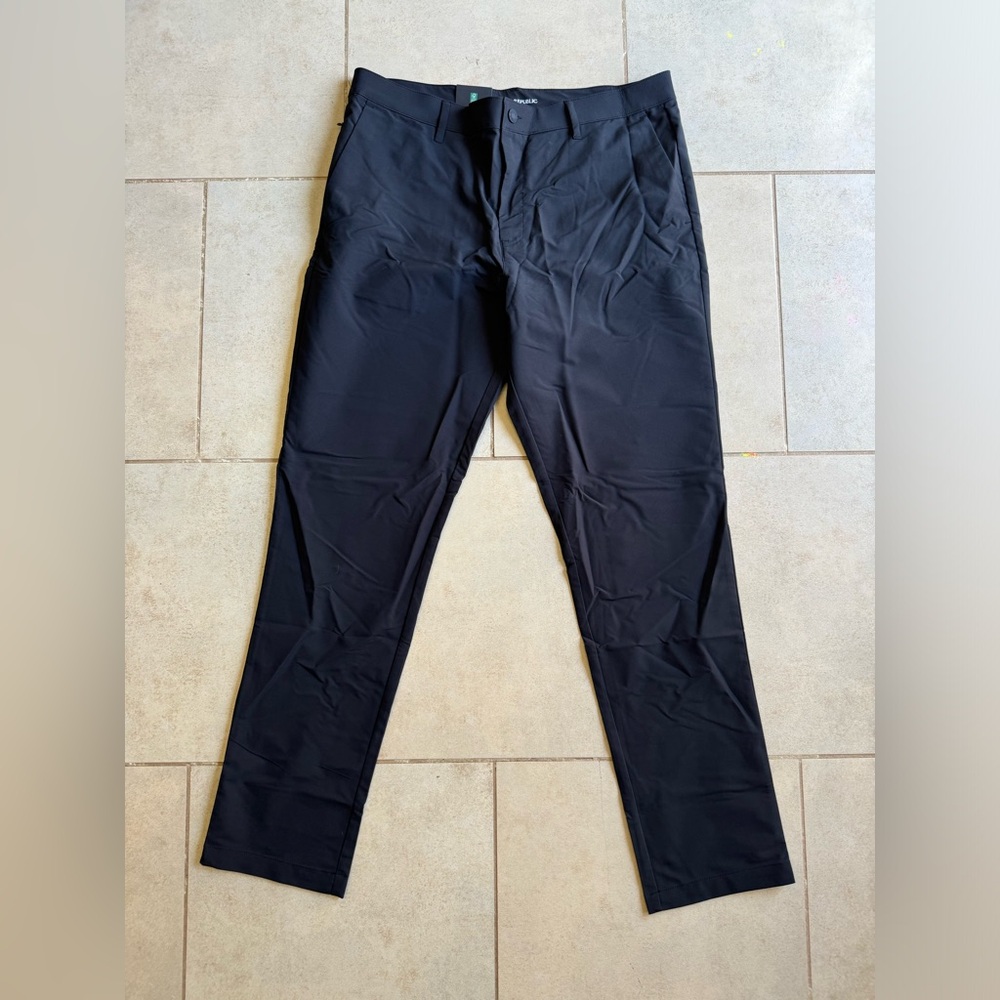 Banana Republic Pants Mens 36X34 black Dress Flat Front Straight‎ Leg